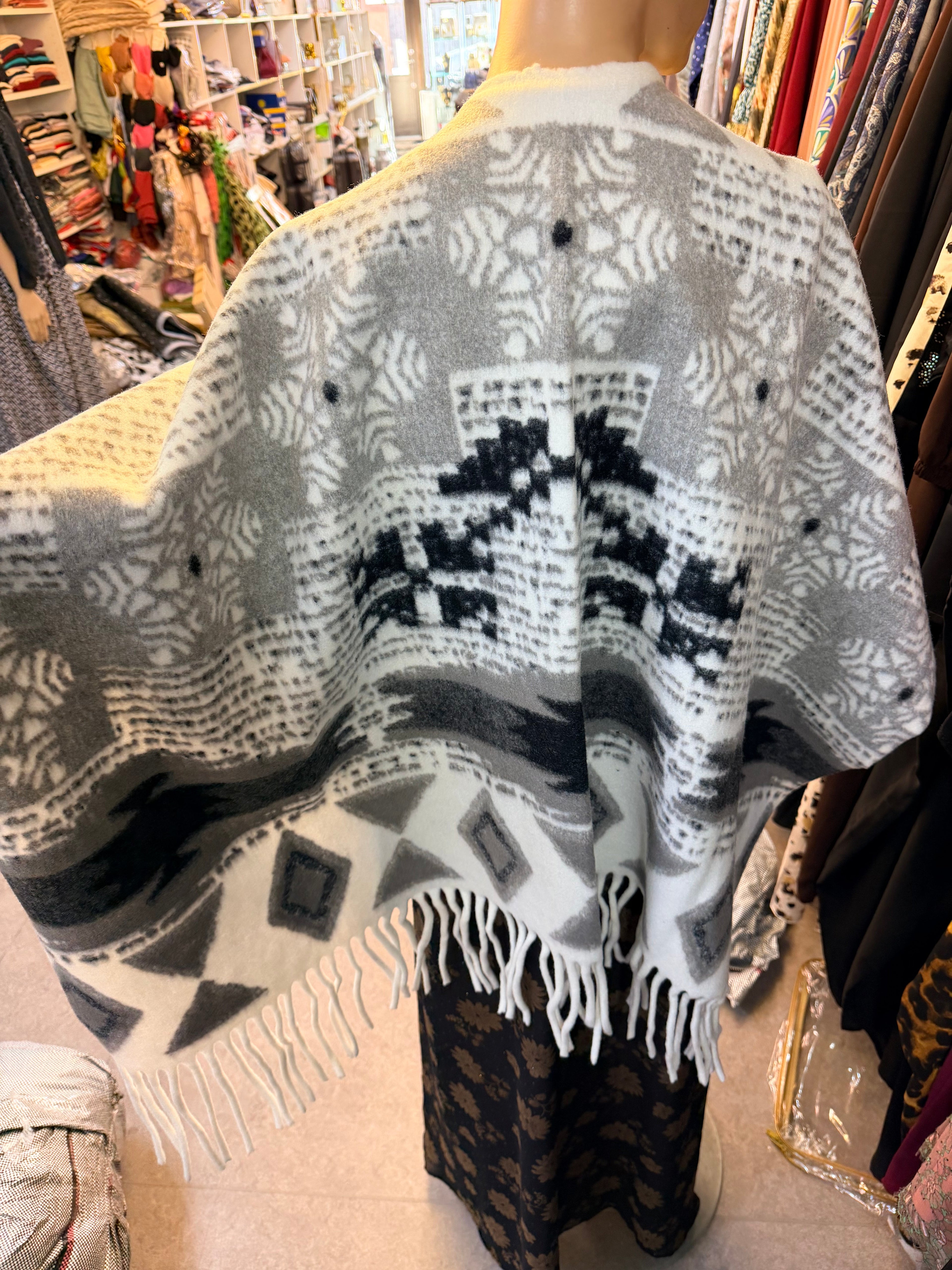 Elegant Rabbit Fur Poncho
