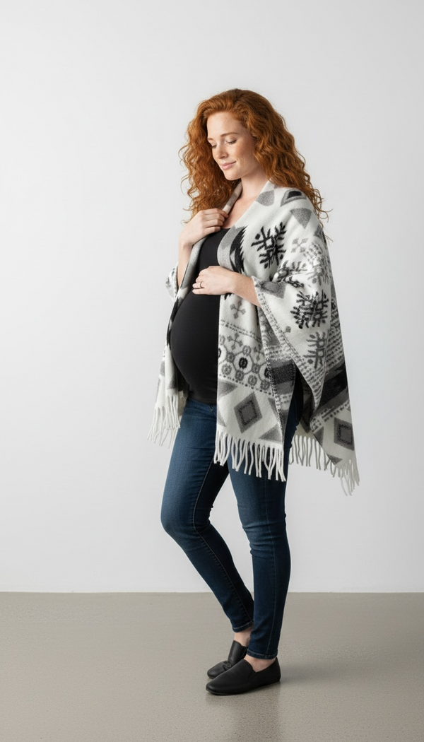 Elegant Rabbit Fur Poncho