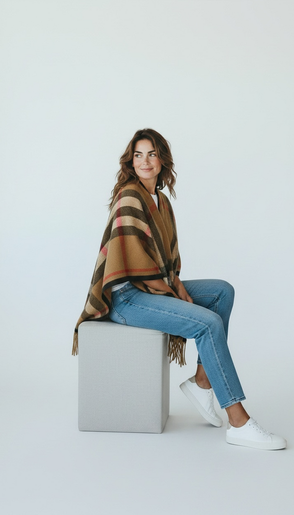 Luxurious Fur Fashion Poncho