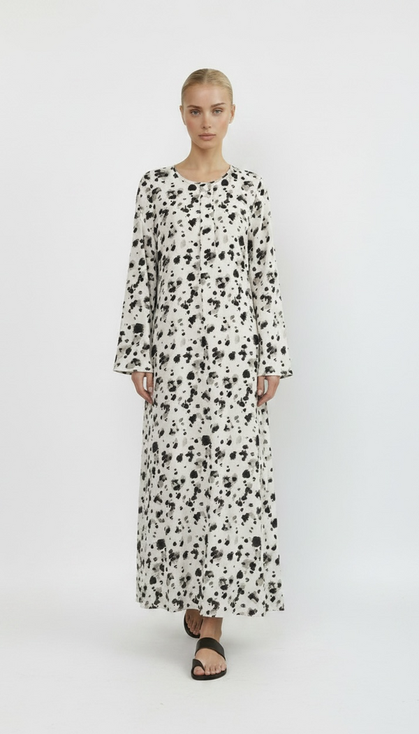 Floral Feather Maxi Dress