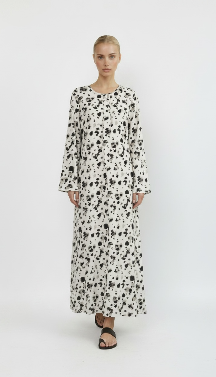 Floral Feather Maxi Dress